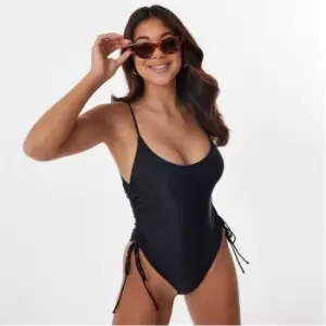 Jack Wills Eco Ruched Side Swimsuit - Black