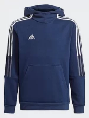 adidas Tiro 21 Sweat Hoodie, Navy, Size 9-10 Years