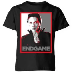 Avengers Endgame Black Widow Poster Kids T-Shirt - Black - 11-12 Years