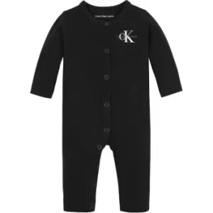 Calvin Klein Jeans Monogram Ls Bodysuit - Black