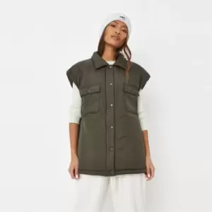 Missguided Shacket Gilet - Green