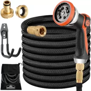 garden hose flexible triple latex core full brass adapter outdoor flexible hose water hose schwarz - 30m (de) - Gardebruk