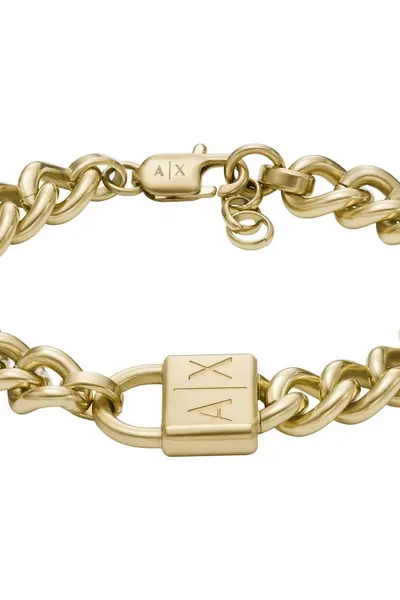 Armani Exchange Jewellery Gents Armani Exchange Gold-Tone Stainless Steel Chain Bracelet AXG0129710