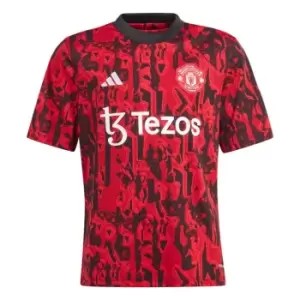 adidas Manchester United Pre Match Shirt 2023 2024 Juniors - Red