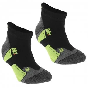 Karrimor Trainer Socks Pack of 2 Child Boys - Black/Fluo