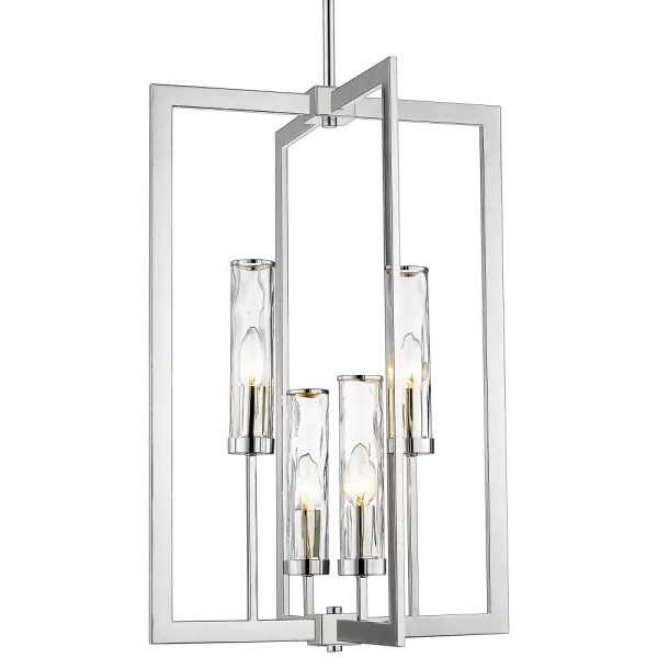 Oxford 4 Light Wire Frame Pendant Ceiling Light Nickel, E14