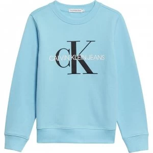 Calvin Klein Junior Boys Monogram Crew Neck Sweatshirt - Sky CU4