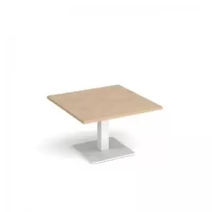 Brescia square coffee table with flat square white base 800mm - kendal