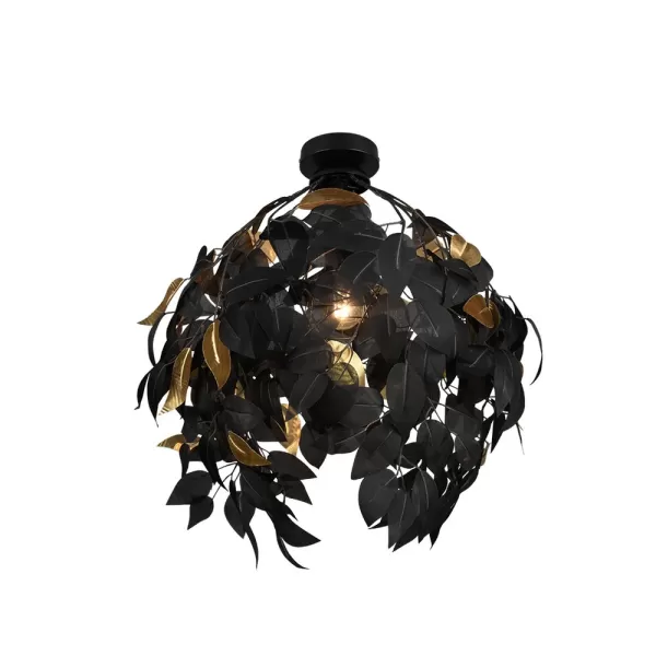 Leavy Modern Semi Flush Ceiling Light Black Matt