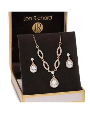 Jon Richard Rose Gold Pear Matching Set