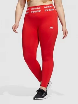 Adidas Aeroknit 7/8 Leggings - Plus Size, Red, Size 1X, Women