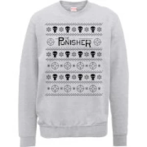 Marvel The Punisher Grey Christmas Sweatshirt - S - Grey