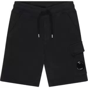 CP COMPANY Boys Lens Fleece Shorts - Black