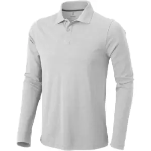 Elevate Mens Oakville Long Sleeve Polo Shirt (S) (Grey Melange)