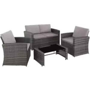 Tectake Rattan Garden Furniture Lounge Lucca - Dark Grey