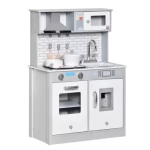 Jouet Kids Kitchen Playset with Battery Operated Cooktop Ice Machine - Grey