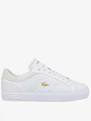 Lacoste Powercourt 2.0 0722 Trainers, White/Gold, Size 5, Women