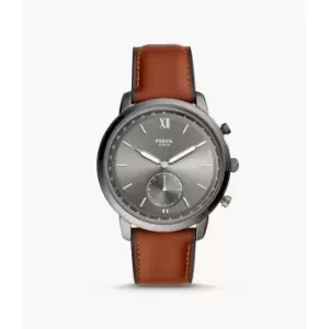 Fossil Mens Hybrid Smartwatch Neutra Amber Leather - Brown