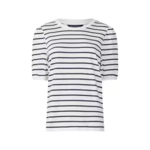 French Connection Striped Puff-Sleeved Top - White