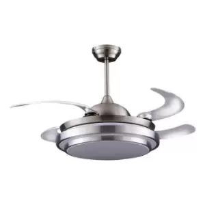 Cristal Record Klon 112cm LED Ceiling Fan 36W 4000K Silver