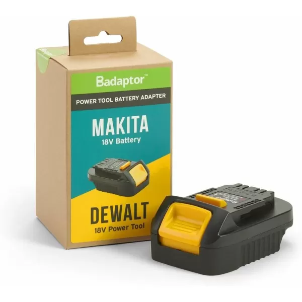 Badaptor 18V battery adapter compatible with Makita batteries For use on DEWALT - Black