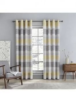 Catherine Lansfield Tallin Stripe Eyelet Curtains