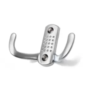 GTV Double Hat Coat Hanger Hook Door Wall Bath Small - Colour Aluminium, Pack of