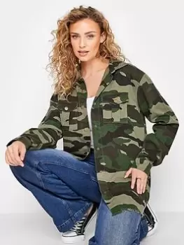 Long Tall Sally Utility Jacket - Camo, Green, Size 20, Women