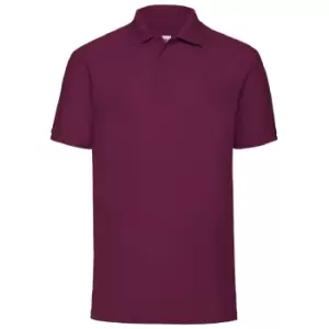 Fruit Of The Loom Mens 65/35 Pique Short Sleeve Polo Shirt (2XL) (Burgundy)