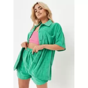 Missguided Terry Towelling Shirt - Green