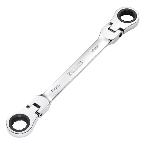 Draper HI-TORQ Metric Flexible Head Double Ring Ratchet Spanner, 18 x 19mm