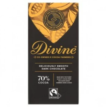 Divine 70% Dark Chocolate - 90g (15 minimum)