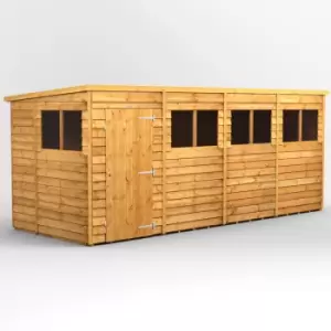 16x6 Power Overlap Pent Garden Shed