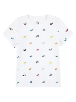 Nike Kids Boys AOP Club Seasonal T-Shirt S/S, White, Size 5-6 Years