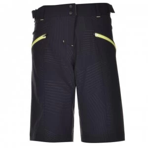 Loffler Emboss Ladies Cycling Short - Black/Yellow/le