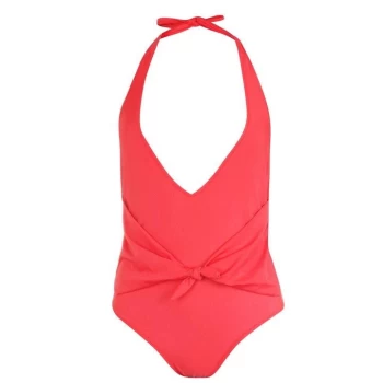 SoulCal Tie Front Swimsuit - Red