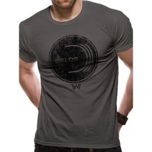 Westworld - Unisex Medium Delos Logo T-Shirt (Grey)