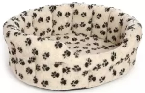 Paw Print Fleece Material Softee Beds