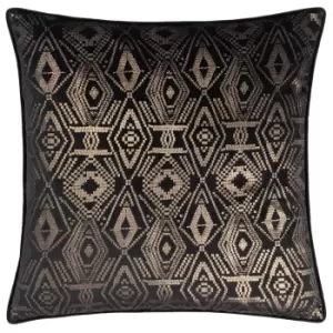 Tayanna Metallic Velvet Cushion Black