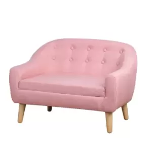 HOMCOM Kids Mini Sofa Armchair Seating For Bedroom Playroom Living Room Pink