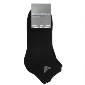 Emporio Armani 3 Pack Ankle Socks Black