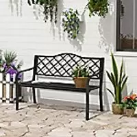 OutSunny Garden Bench Black 585 x 890 mm