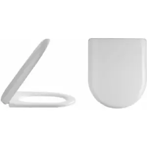 Nuie - Luxury D-Shaped Thermoplastic Toilet Seat with Soft Close Hinge - White