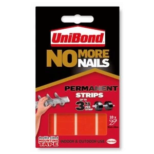 UniBond No-More-Nails Permanent Mounting Strips - 10 Pack