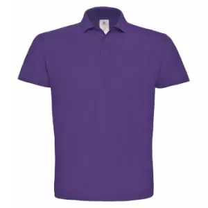 B&C ID.001 Mens Short Sleeve Polo Shirt (L) (Purple)