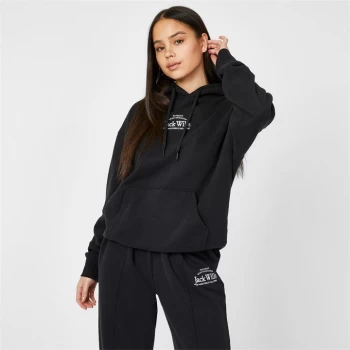 Jack Wills Relaxed Fit Embroidered Logo Hoodie - Black