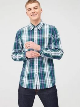 Lacoste Sportswear Check Shirt - Green, Size 40, Men