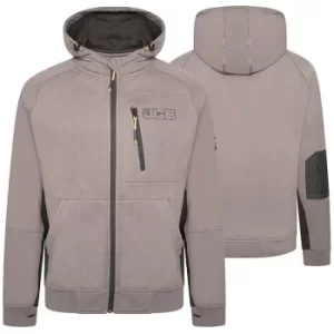 JCB Trade Full Zip Grey Hoodie Thick Fabric Corbura Elbow Patches Large L DK9S