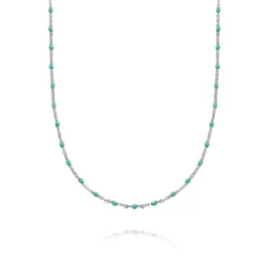 Daisy London 925 Sterling Silver Treasures Turquoise Beaded Necklace Sterling Silver