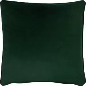 Evans Lichfield - Opulence Velvet Piped Edge Cushion Cover, Bottle Green, 55 x 55 Cm